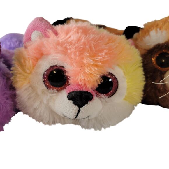 Lot 3 Long Tail Plush Cat and Red Panda Stuffed Animals 16" Multicolor Plushie - Picture 3 of 16